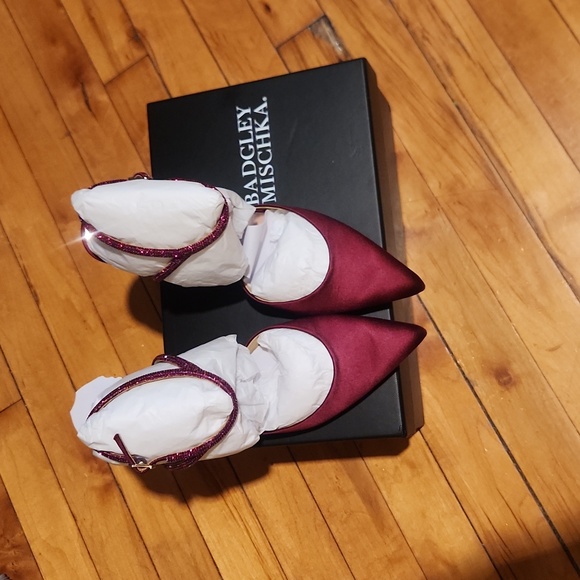 Badgley Mischka Shoes - Red Stilletos Heels Sparkly Strap